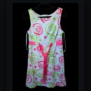 Jessica Howard Pink and Green Swirl Dress